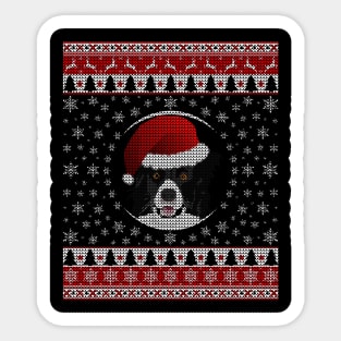 Border Collie Santa Hat Sticker